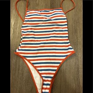 NWT red, white, and blue Aerie one piece suit